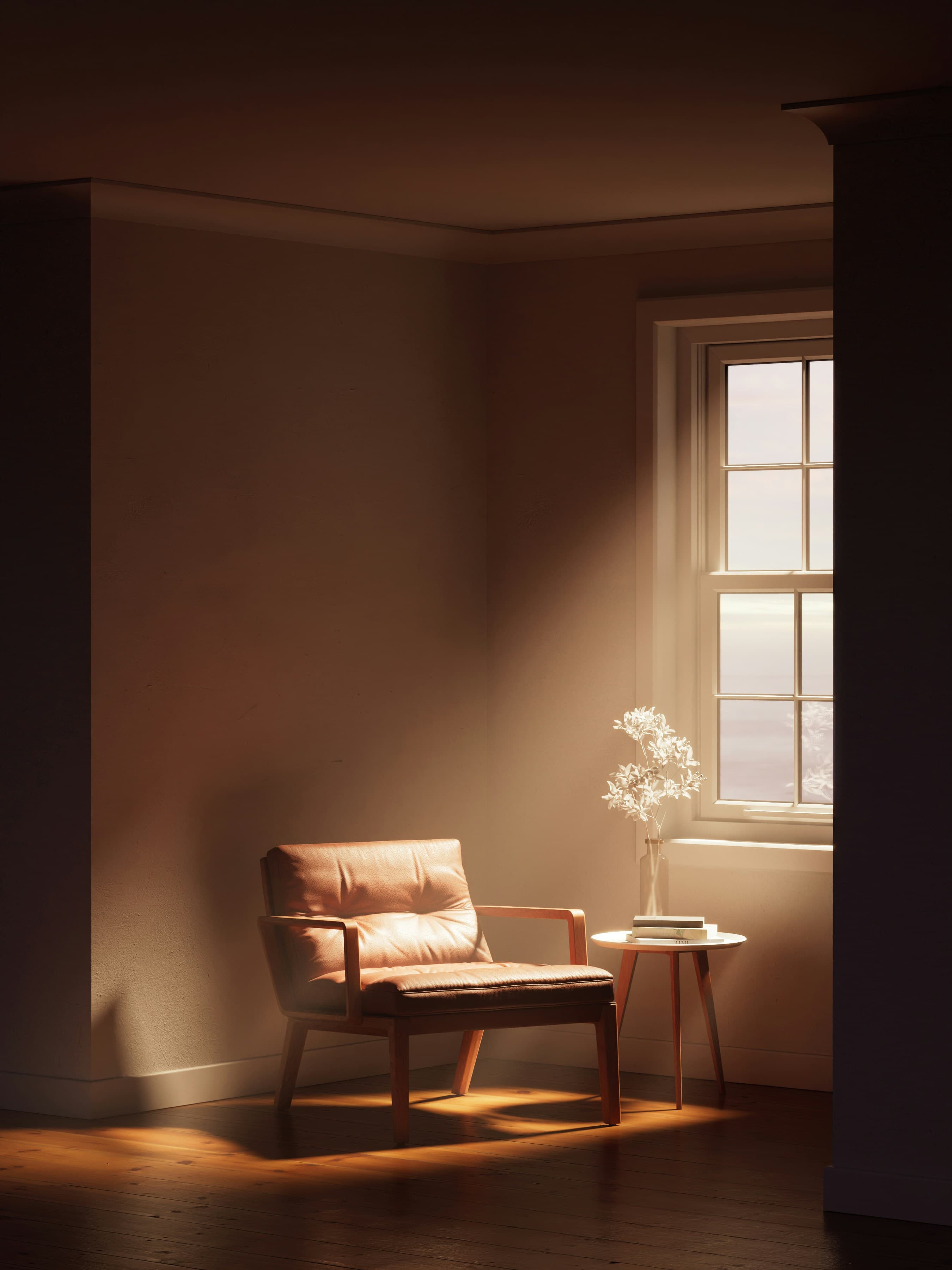 Quiet therapy office with warm natural light